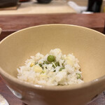 茂幸 - うすい豆と筍のごはん！おいちー♡