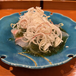 茂幸 - 千葉の平目、青のりのお酢っぽいやつかけ。平目うま～♡