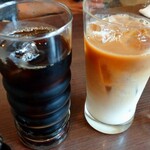 らん。 - アイスコーヒーとアイスカフェオーレ