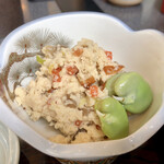 Shimadabashi Yabu - セットの小鉢(おからとそら豆)