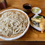 Jindaiji Soba Aokiya - 天もりそば（冷）大盛り