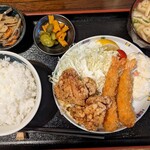 酒・肴 おまた - 海老・唐揚げ定食3