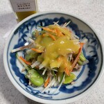 Kominka Resutoran Narayamasou - 菊芋と空豆のサラダに道安宝珠喜のコンフィチュールのドレッシング
