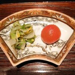 鈴田式 - お新香（刻みすぐき漬、ミニトマトの浅漬）