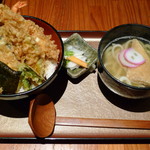 うどんの四国 - 天丼セット（\960、2013年1月）