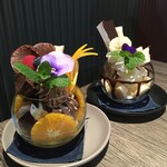 ぽっかぽかcafe - 季節限定のオランジェパフェとバナナチョコパフェ