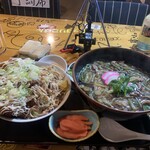 そば処 栄久庵 - 鴨南蛮蕎麦とガツ＆マヨ唐ハーフ丼メガ盛