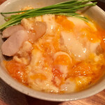 オオクサ - 締めはニコちゃんリゾットから東京軍鶏の親子丼になりました　甘いですが歯応えがあってトロッと旨いです（過去撮影分）