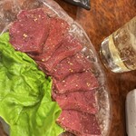 焼肉 スタミナ苑 - 2種類のハツ刺し①