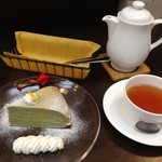 tea＆sweets こく～ん - 抹茶とゆずのミルクレープ＆和風スパイスティーのセット