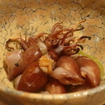 鮨 しみづ - 富山産 蛍烏賊 木の芽味噌添えアップ