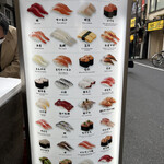 Sushi Uogashi Nihonichi - 店外メニュー