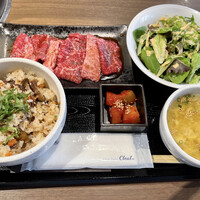 焼肉あきら - 焼肉セット1500円＋肉めし200円