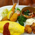 オムライス、ビーフシチュー等のプレート