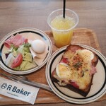 R Baker - モーニングビザトーストセット、オレンジLサイズ