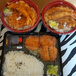 Fukutenkatsu - 上・『 大海老天丼 』（ ご飯大盛 ）✕2    下・『 ヒレカツ弁当 』（ ご飯大盛 ）✕1