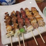 やきとり山平 - 皮付き、もつ、ねぎま　