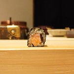 鮨 尚充 - 鮟肝、スイカの奈良漬け巻き