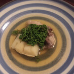 松川 - 筍と熊肉と花山椒の炊き合わせ