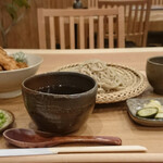 蕎麦心 きりがね - 牡蠣と磯海苔のつけ汁蕎麦 & 鳥天丼 富士の鳥 野菜