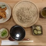 蕎麦心 きりがね - 牡蠣と磯海苔のつけ汁蕎麦 & 鳥天丼 富士の鳥 野菜