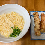 手打ちうどん ぶれーど・う - 釜玉・なすベーコン天・ちくわ天