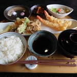 天食 かまど - 天婦羅ランチ(1,100円)