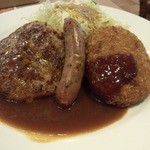 ガスト - ハンバーグ＆ソーセージ＆牛肉コロッケ