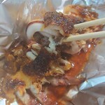 連 - いか焼きの中にゴロとマヨネーズが。