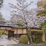 桜鶴苑 - 入口付近に桜の木が植えられてます。