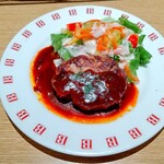 バケット - 黒デミグラスソースハンバーグ(パン食べ放題付) 1,529円 ♪