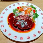 バケット - 黒デミグラスソースハンバーグ(パン食べ放題付) 1,529円 ♪