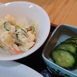 Yutaka - 小鉢 ポテトサラダ、漬け物