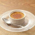 Hinai chicken egg creme brulee