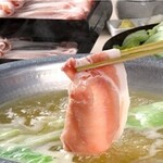 Domestic pork and lettuce ginger shabu-shabu shabu monochrome hotpot 1 type of pot