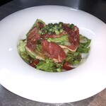 Raw lamb Japanese style salad