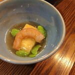 dining IOR?I - 出巻き玉子、海老とそら豆のあんかけ(コースより)