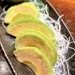 chilled avocado slices