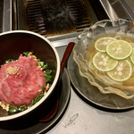 北海道焼肉 北うし - 酢橘冷麺と和牛肉茶漬け