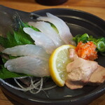 酒場 恩人 - カワハギ薄造り
