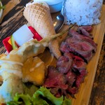 EARLY BIRD - 歯ごたえ良いローストビーフ+サクサクの天ぷら( ´∀｀)コーンの中には明太子ポテトサラダ！！