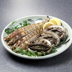 Seafood prawns or abalone