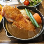 Arupenjiro - 鶏カリーに白身魚フライのトッピング