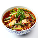 Spicy chicken stew soba noodles