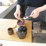 あみじま茶屋 - 抹茶＋団子（ 醤油・あんこ ）５００円