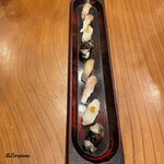 千陽 - 鮃､のどぐろ炙り､槍烏賊､鮑のにぎり