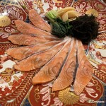 千陽 - 桜鱒と生松藻､筍のしゃぶしゃぶ