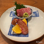 千陽 - 天然本鮪のトロと活毛蟹のあらい