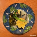 千陽 - シューリ貝と海藻の卵とじ