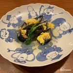 千陽 - シューリ貝と海藻の卵とじ